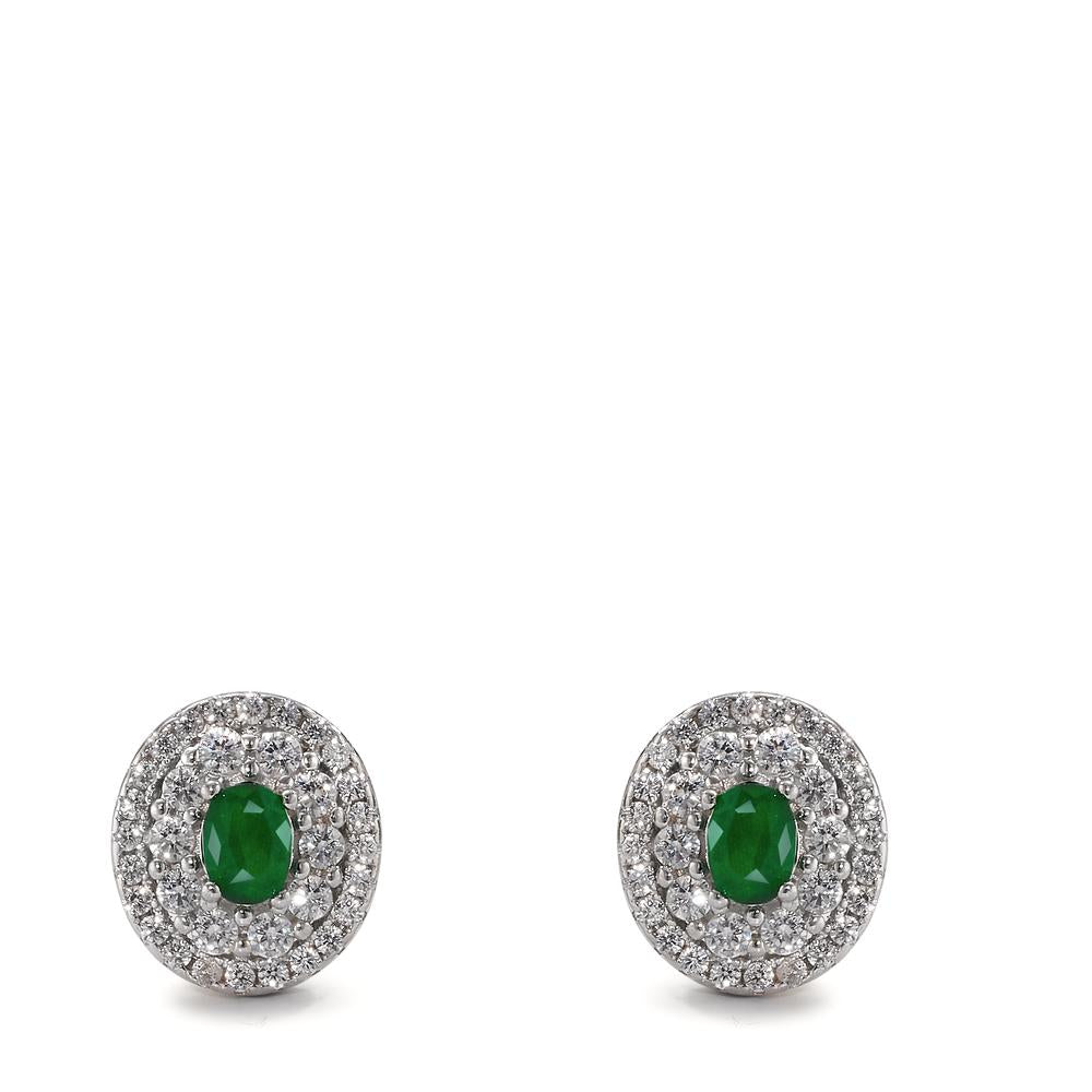 Stud earrings Silver Zirconia Rhodium plated