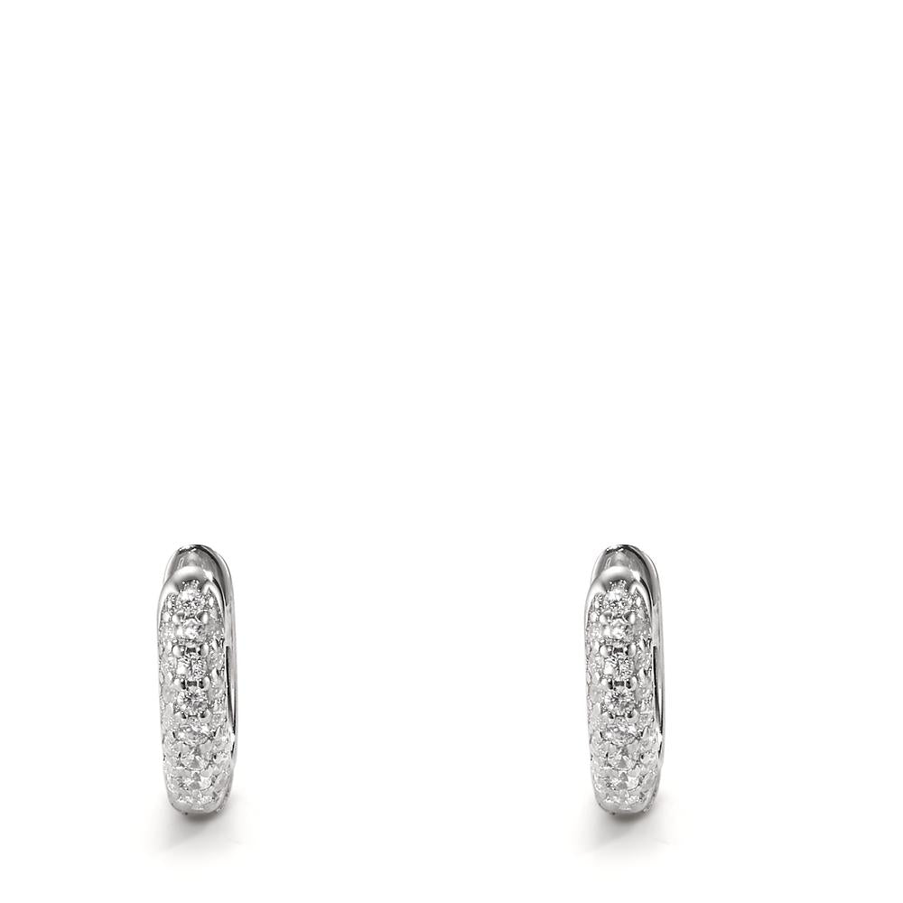 Hinged hoop Silver Zirconia Rhodium plated