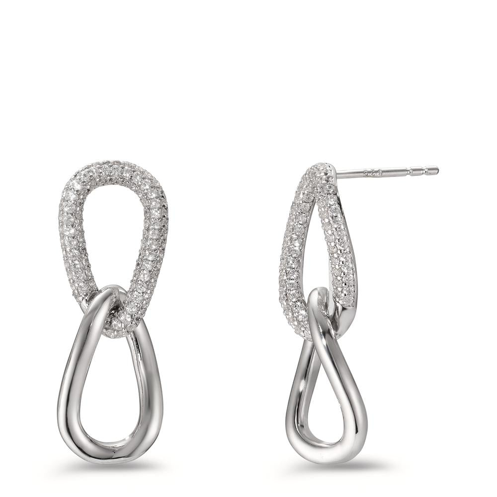 Drop Earrings Silver Zirconia Rhodium plated