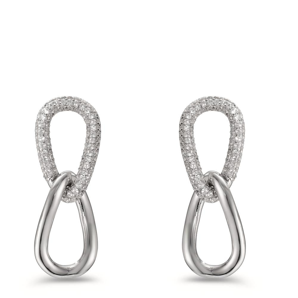 Drop Earrings Silver Zirconia Rhodium plated