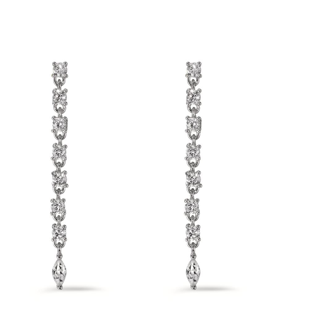 Drop Earrings Silver Zirconia 16 Stones Rhodium plated