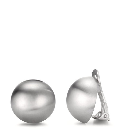 Clip-on earrings Silver Rhodium plated Ø17 mm