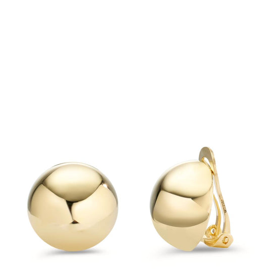 Clip-on earrings Silver Yellow Gold plated Ø17 mm