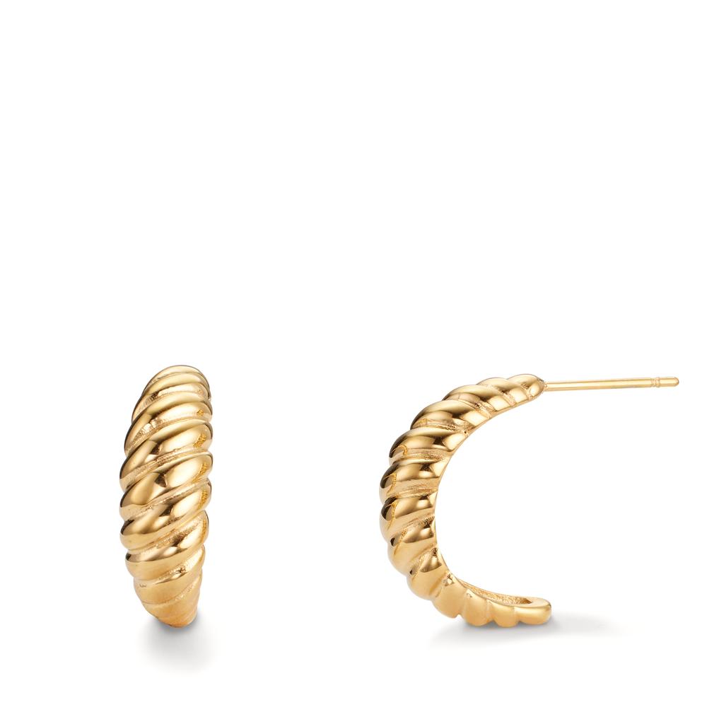 Hoop earrings Stainless steel Yellow IP coated