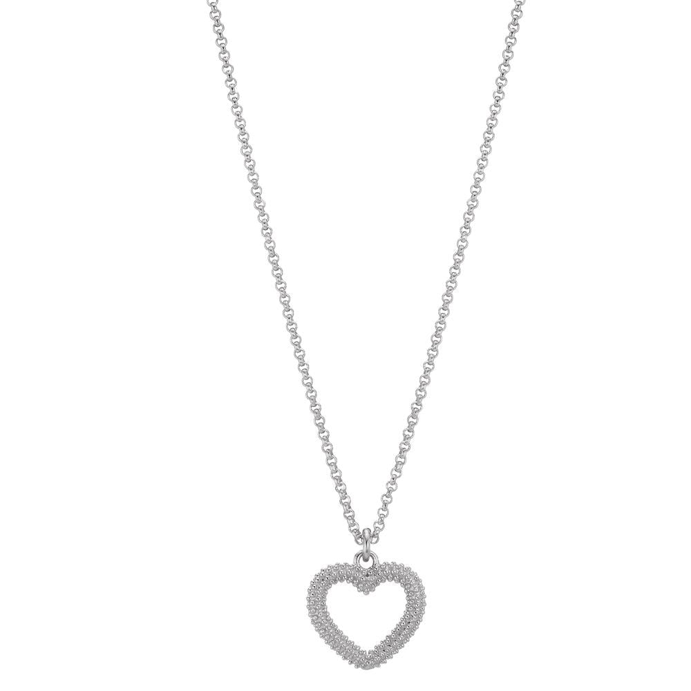 Necklace Silver Rhodium plated Heart 40-44 cm