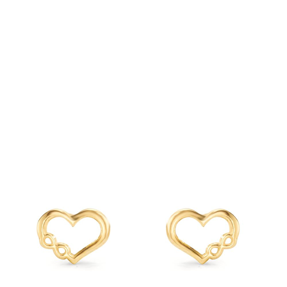 Stud earrings Silver Yellow Gold plated Heart Ø6.5 mm