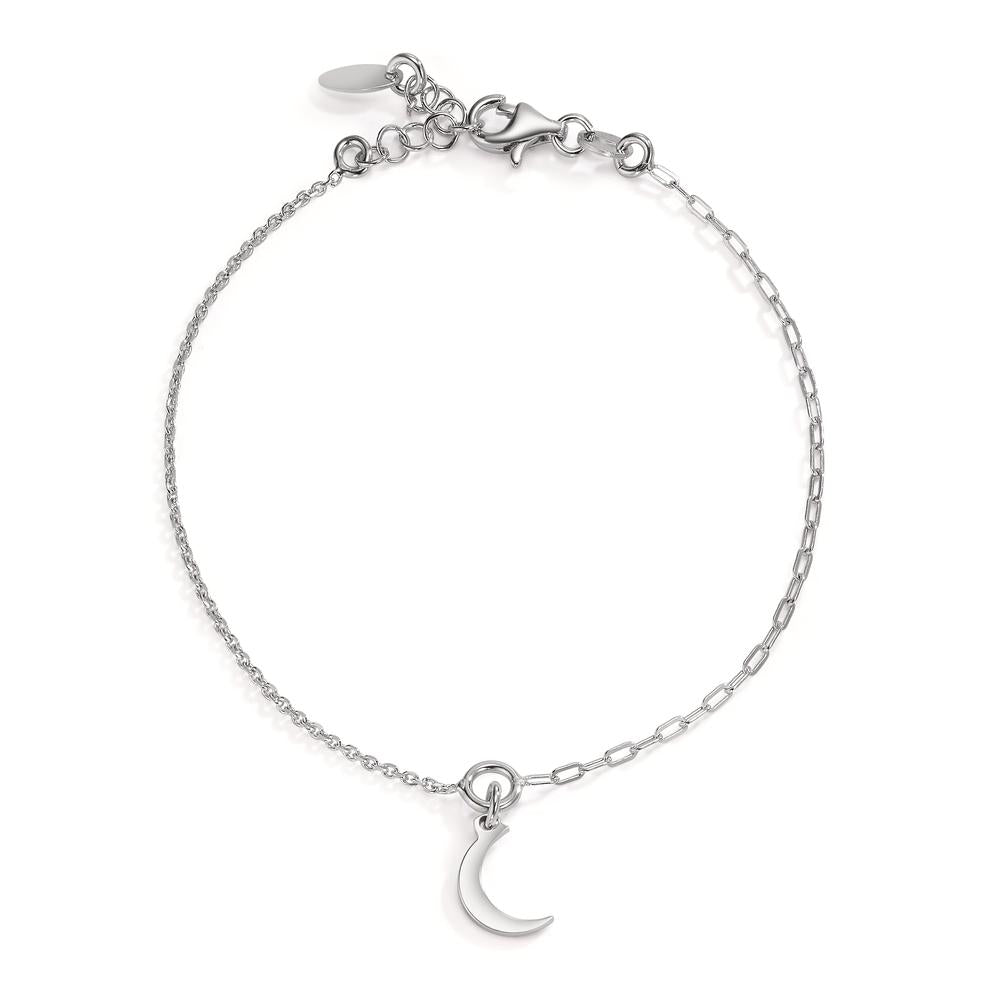 Bracelet Silver Rhodium plated Moon 17.5-19.5 cm