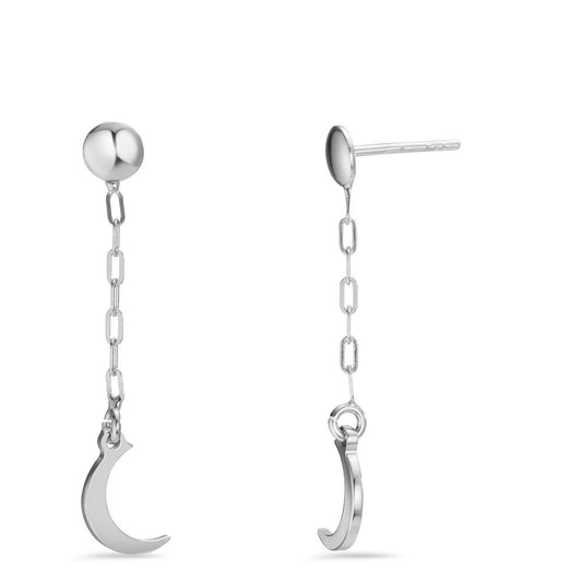 Drop Earrings Silver Rhodium plated Moon