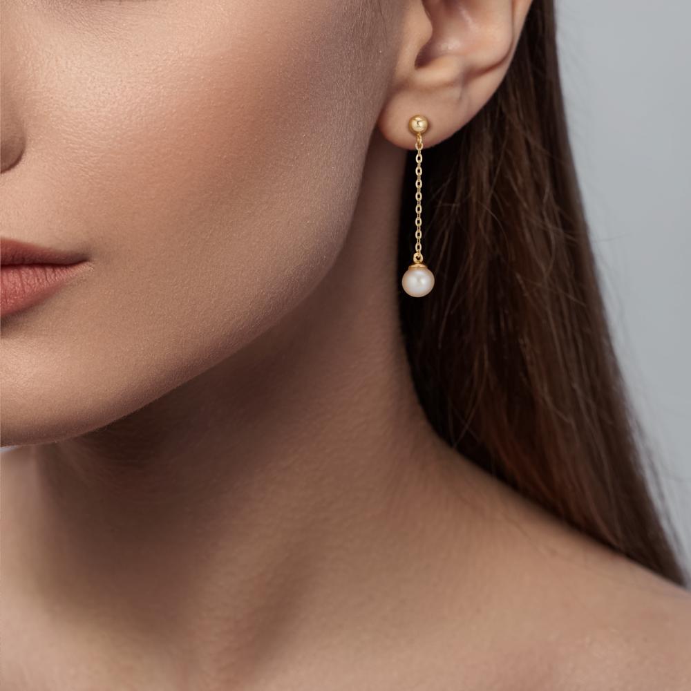 Drop Earrings 9k Yellow Gold Freshwater pearl