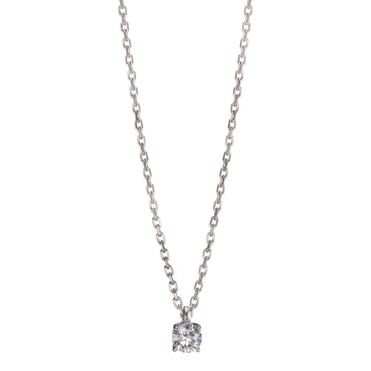 Necklace Silver Zirconia Rhodium plated 40-45 cm