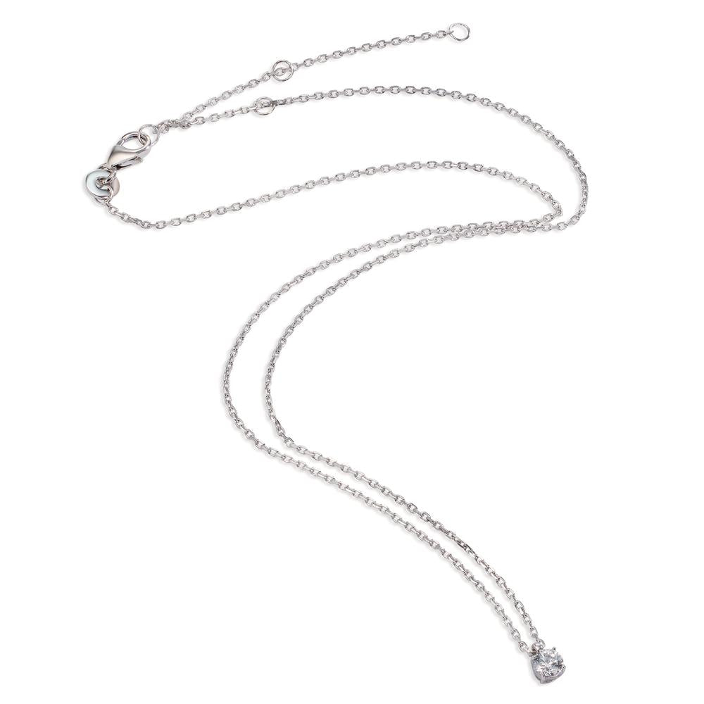 Necklace Silver Zirconia Rhodium plated 40-45 cm