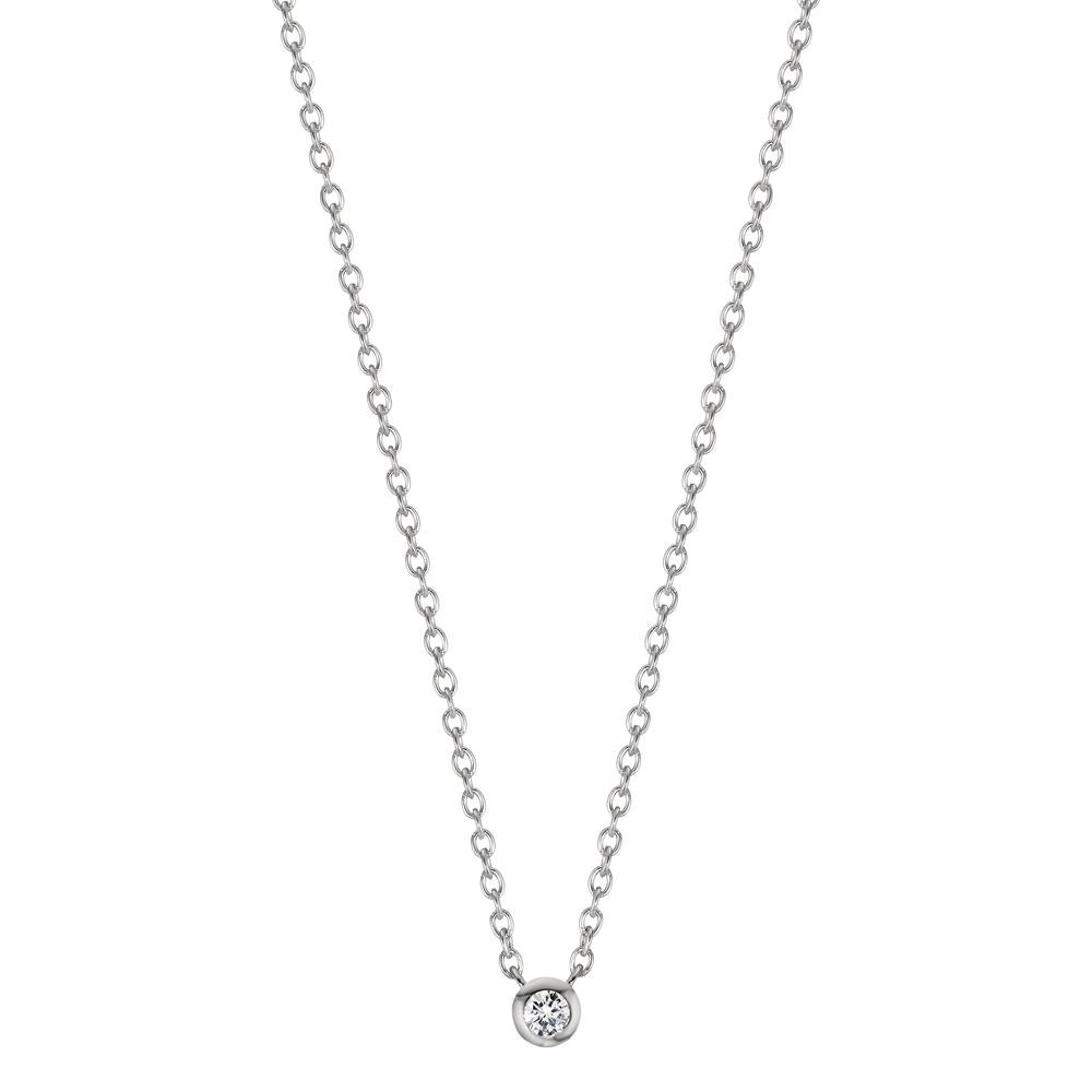 Necklace Silver Zirconia Rhodium plated 40-45 cm