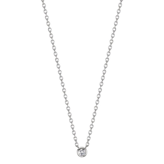 Necklace Silver Zirconia Rhodium plated 40-45 cm