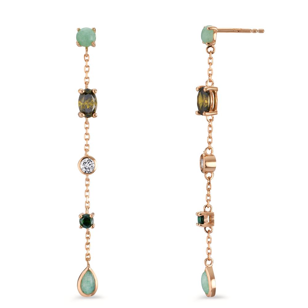 Drop Earrings Bronze Zirconia 10 Stones gold plated 3 microns