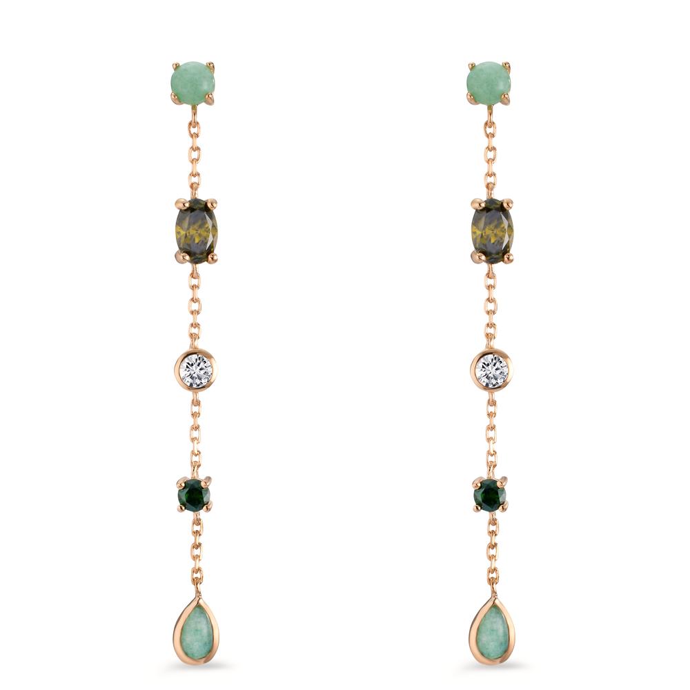 Drop Earrings Bronze Zirconia 10 Stones gold plated 3 microns