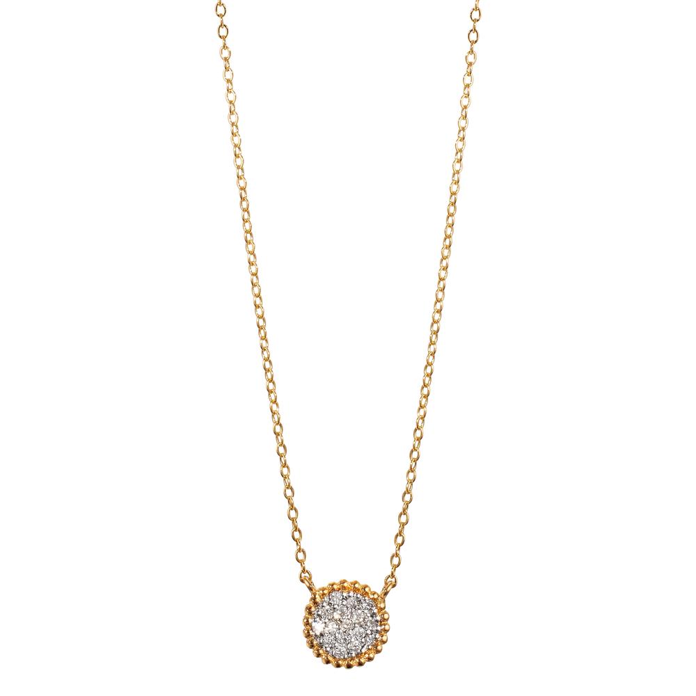 Necklace 18k Yellow Gold Diamond 0.059 ct, w-si 40-42 cm