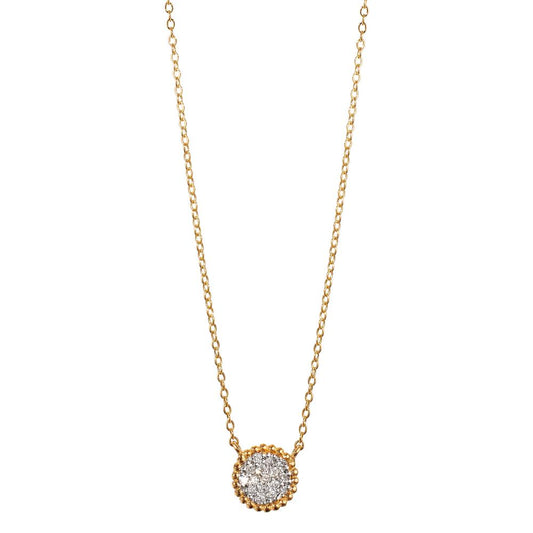 Necklace 18k Yellow Gold Diamond 0.059 ct, w-si 40-42 cm