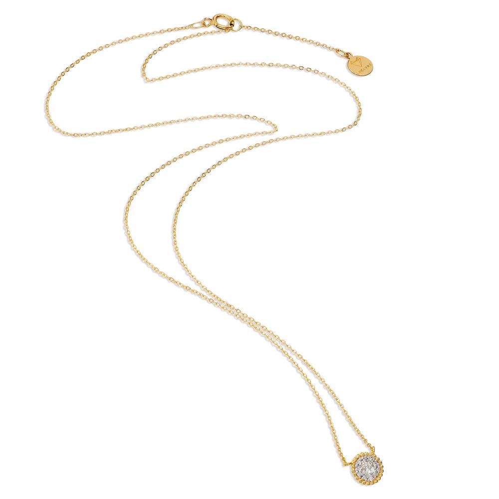 Necklace 18k Yellow Gold Diamond 0.059 ct, w-si 40-42 cm