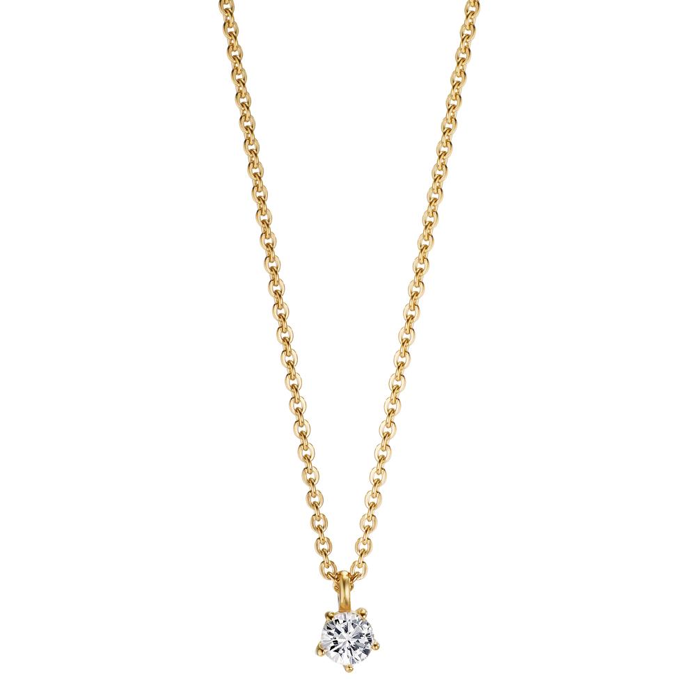 Necklace 9k Yellow Gold Zirconia 42-45 cm