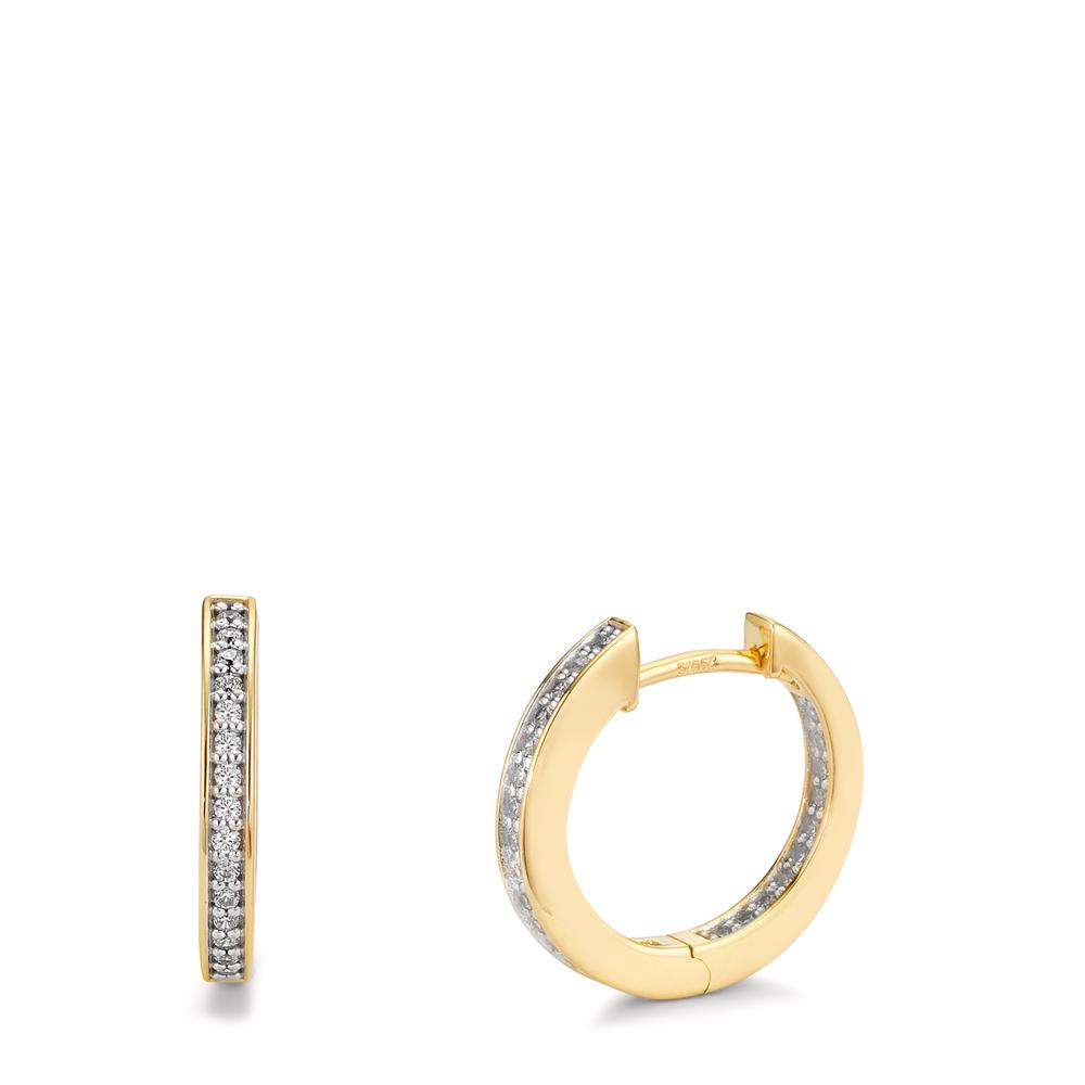 Hinged hoop 9k Yellow Gold Zirconia 50 Stones