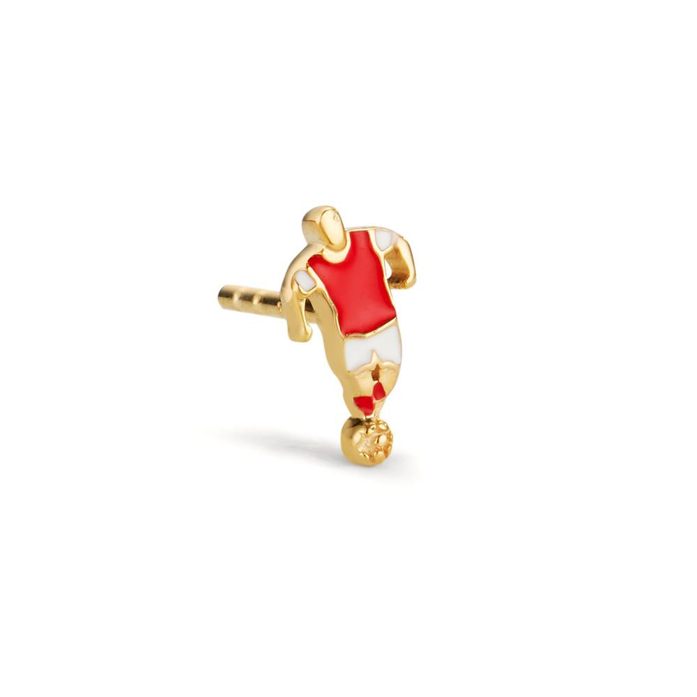 Single stud earring 9k Yellow Gold Lacquered Football