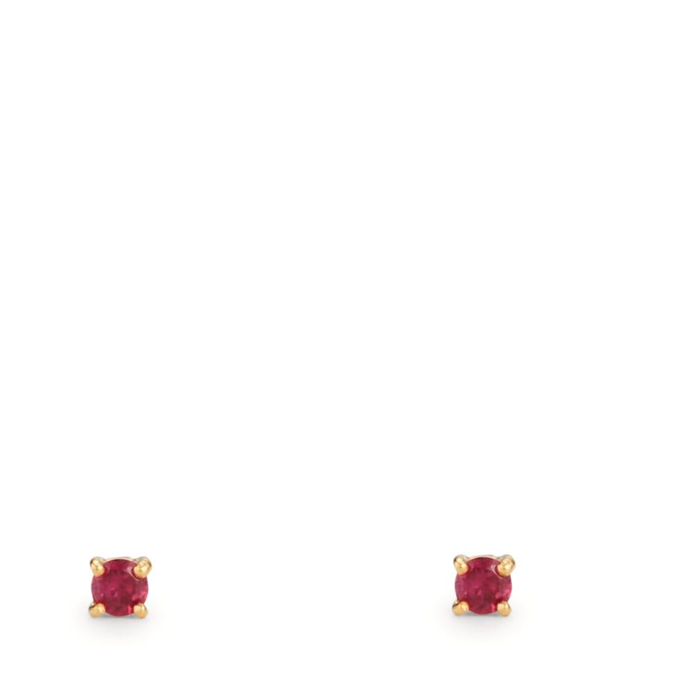 Stud earrings 9k Yellow Gold Ruby 2 Stones Ø2 mm