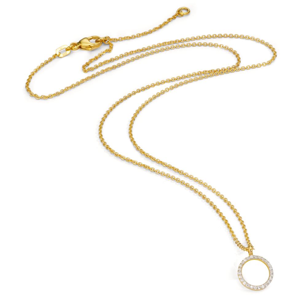 Necklace 9k Yellow Gold Zirconia 42-45 cm