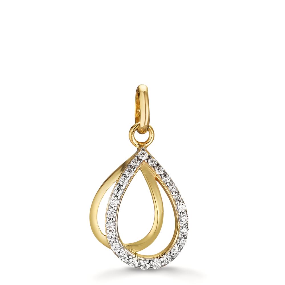 Pendant 9k Yellow Gold Zirconia