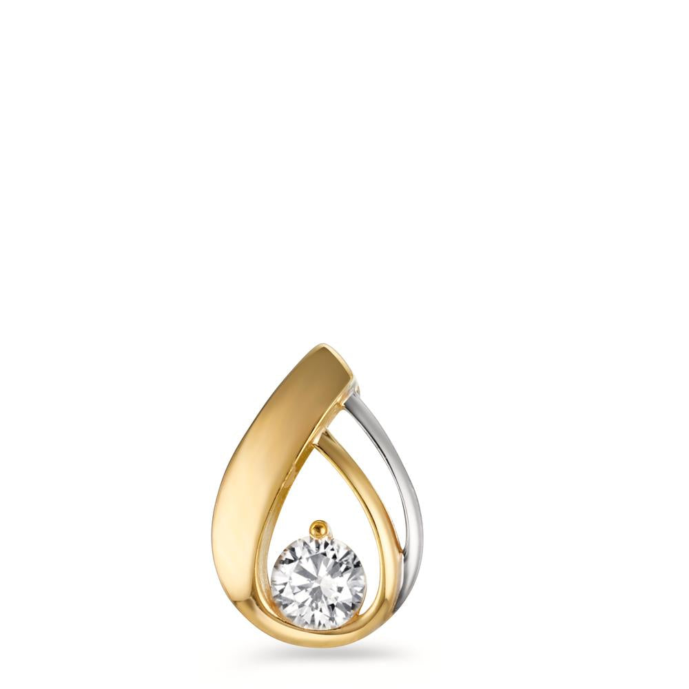 Pendant 9k Yellow Gold Zirconia Bicolor