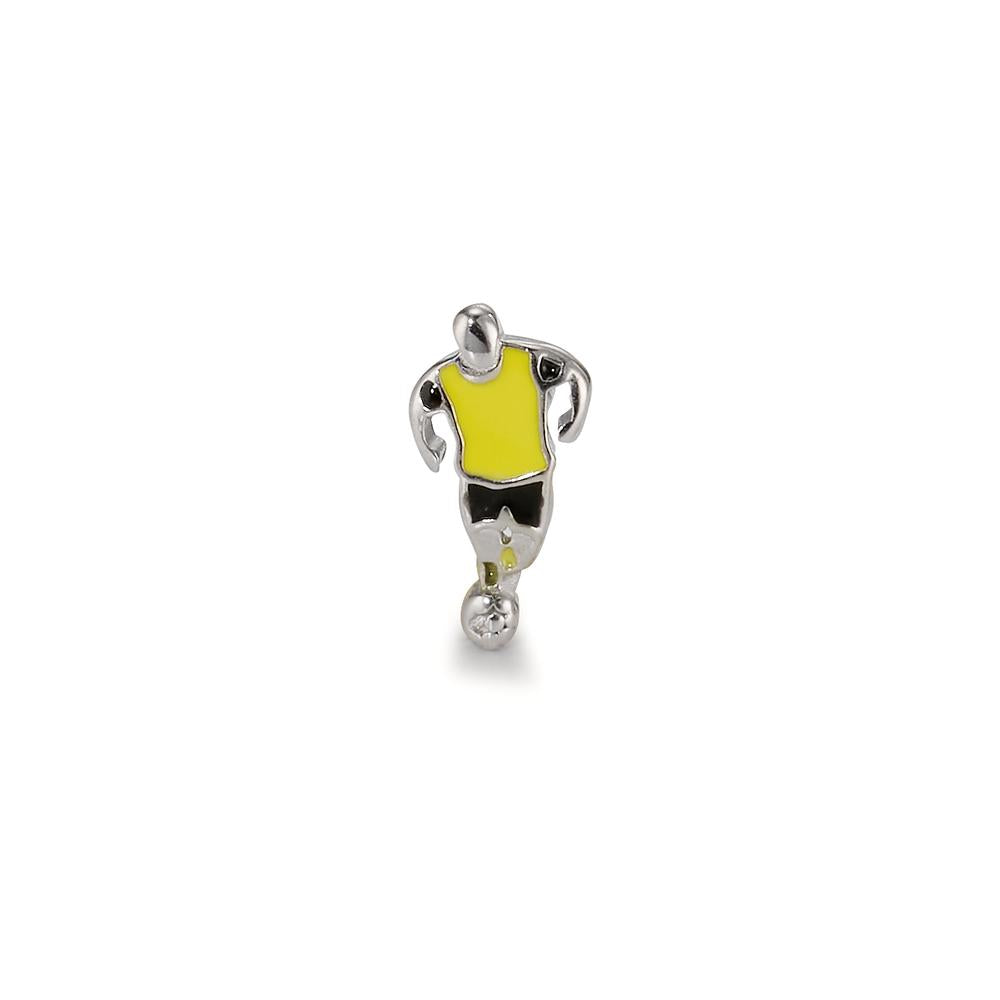 Single stud earring Silver Rhodium plated Football