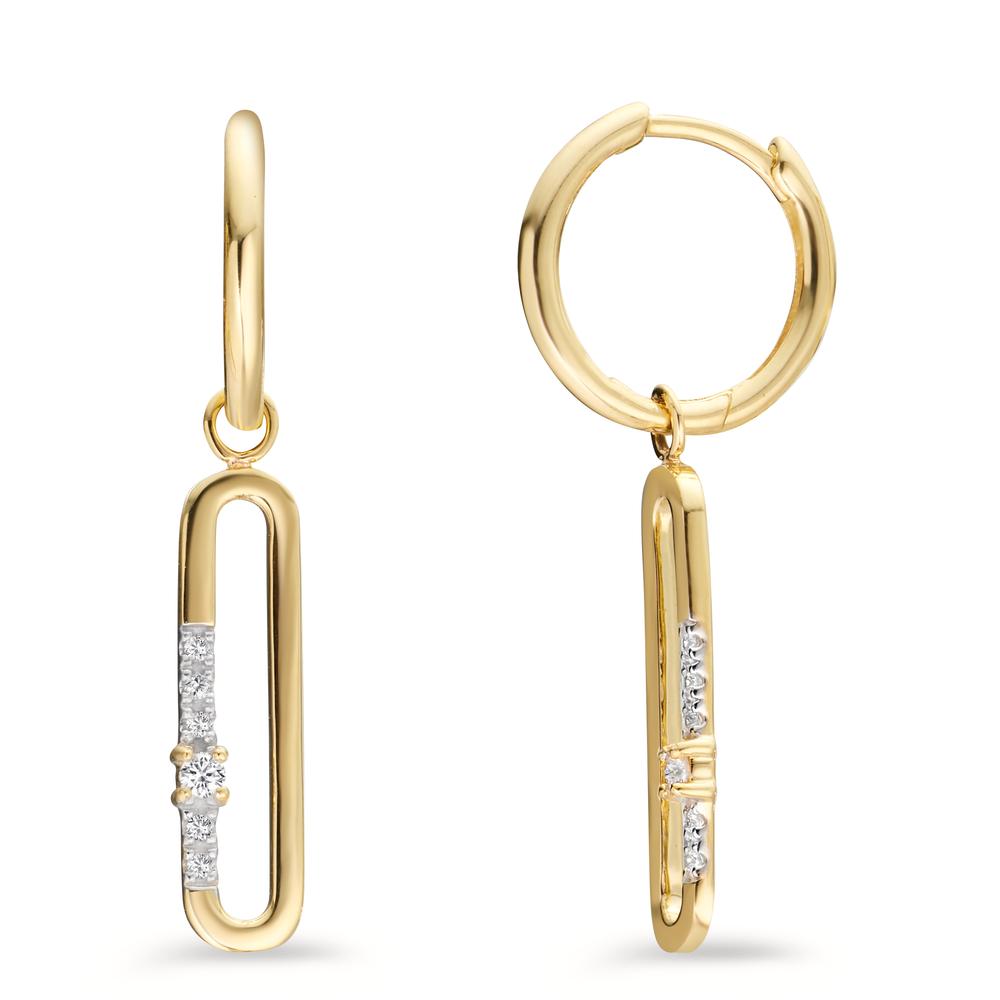 Hinged hoop 9k Yellow Gold Zirconia 12 Stones