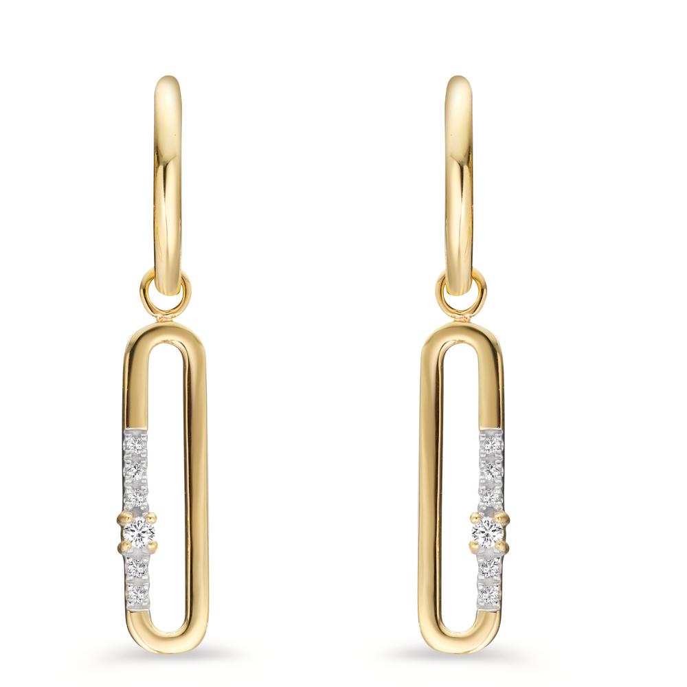 Hinged hoop 9k Yellow Gold Zirconia 12 Stones