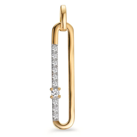 Pendant 9k Yellow Gold Zirconia 10 Stones