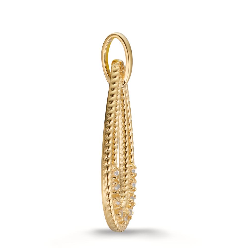 Pendant 9k Yellow Gold Zirconia 9 Stones