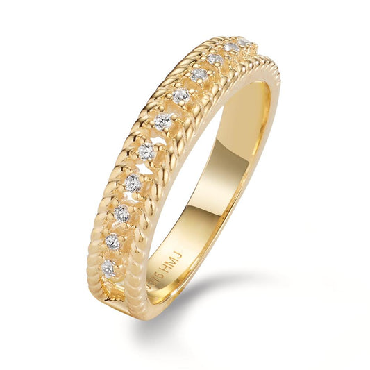 Ring 9k Yellow Gold Zirconia 11 Stones