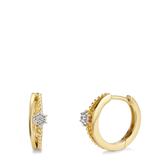 Hinged hoop 9k Yellow Gold Zirconia 14 Stones