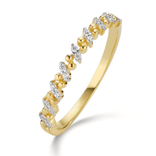 Ring 9k Yellow Gold Zirconia 18 Stones