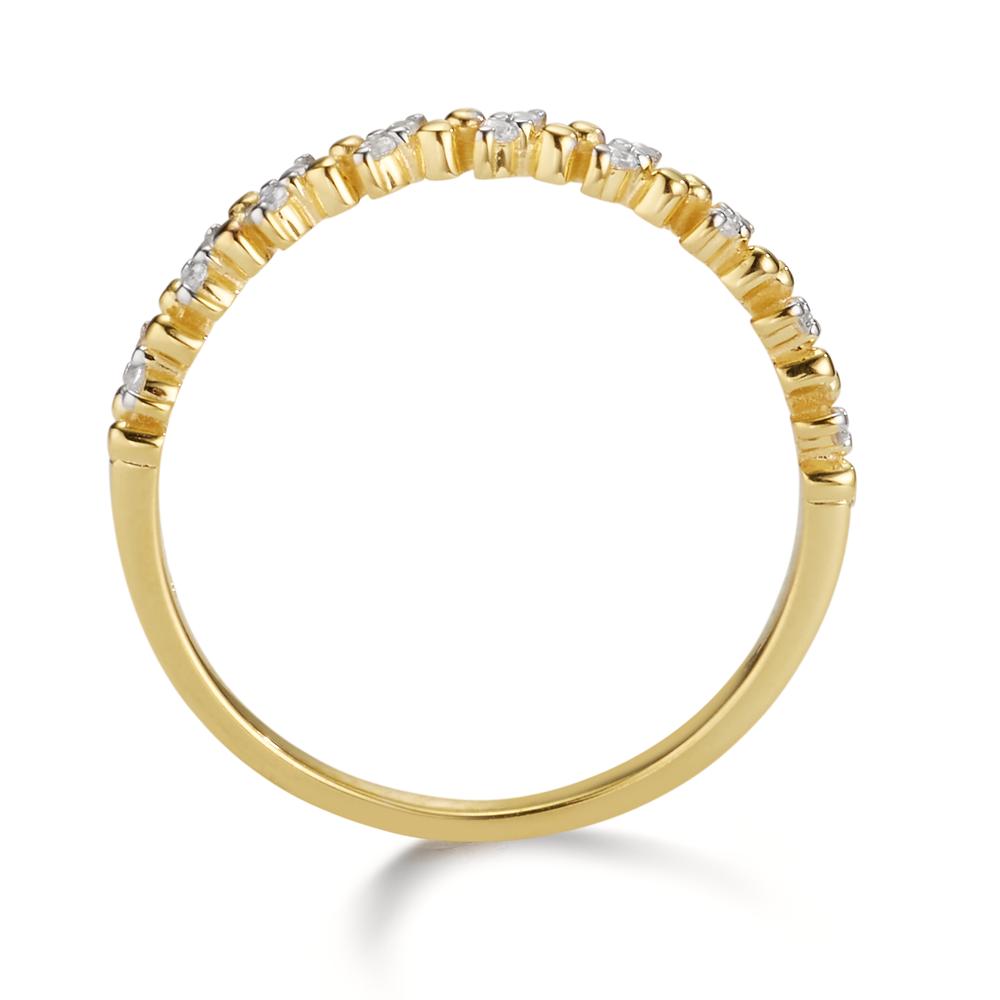 Ring 9k Yellow Gold Zirconia 18 Stones