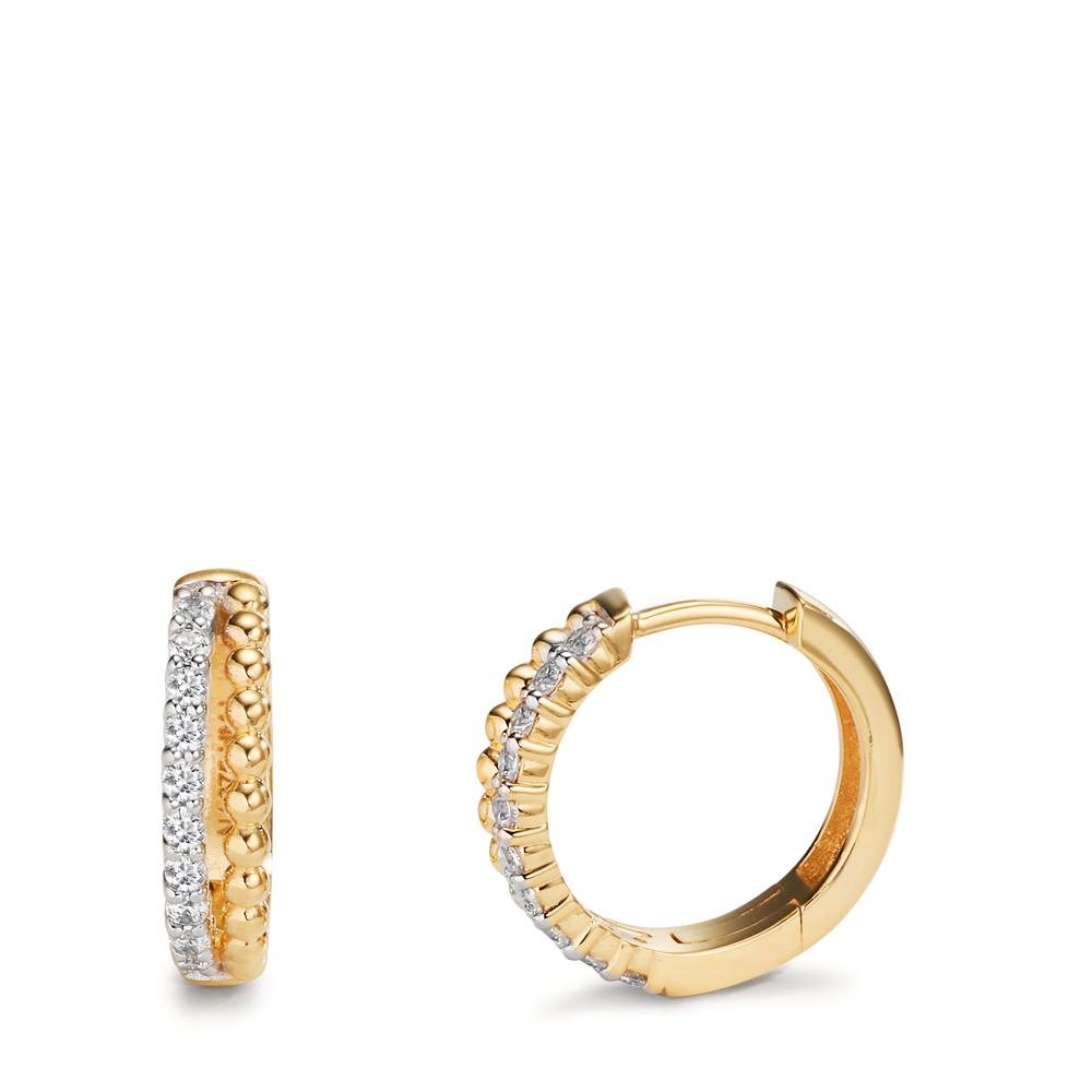 Hinged hoop 9k Yellow Gold Zirconia 20 Stones