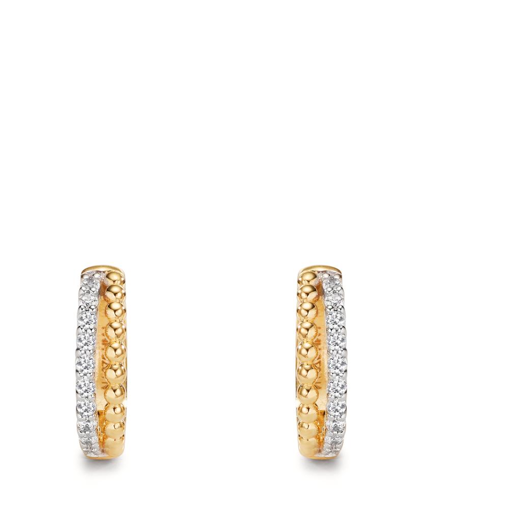 Hinged hoop 9k Yellow Gold Zirconia 20 Stones