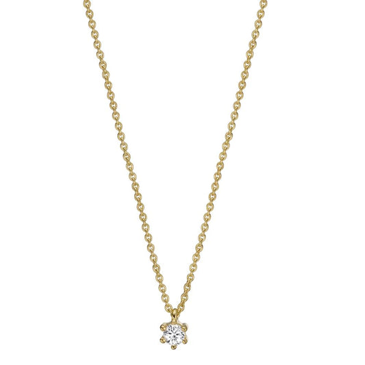 Necklace 9k Yellow Gold Zirconia 42-45 cm Ø3.5 mm