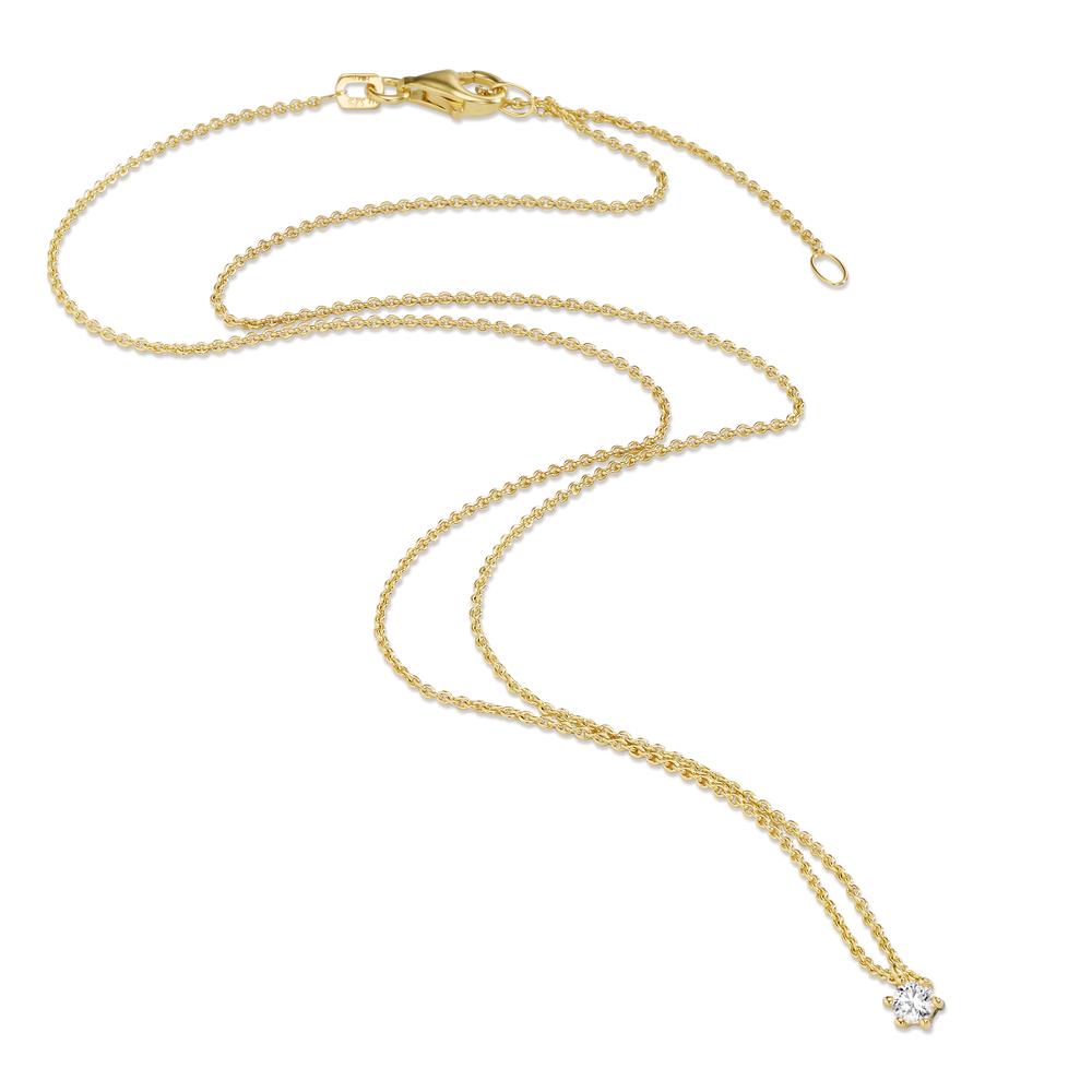 Necklace 9k Yellow Gold Zirconia 42-45 cm Ø3.5 mm