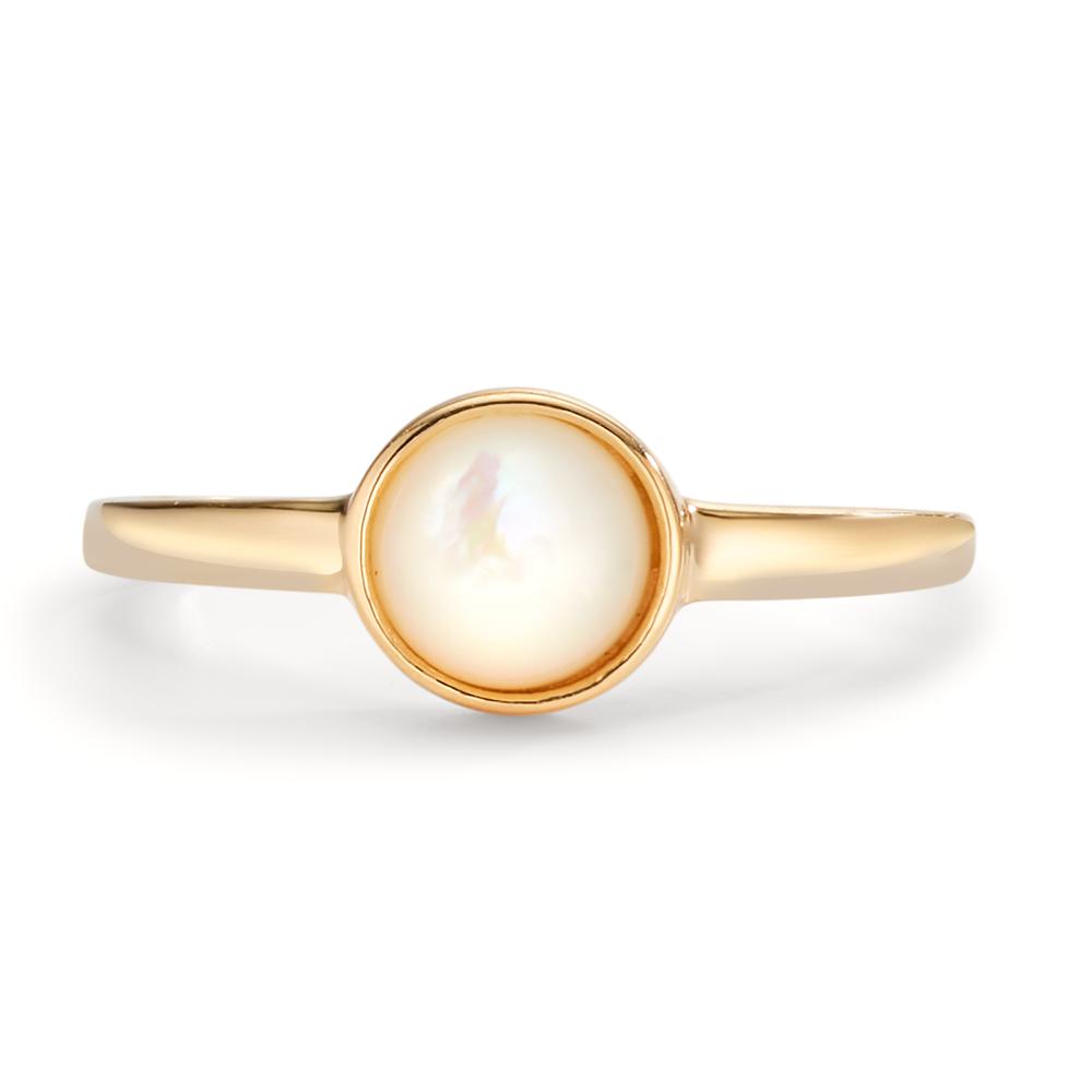 Ring 9k Yellow Gold Mother of pearl Ø7 mm