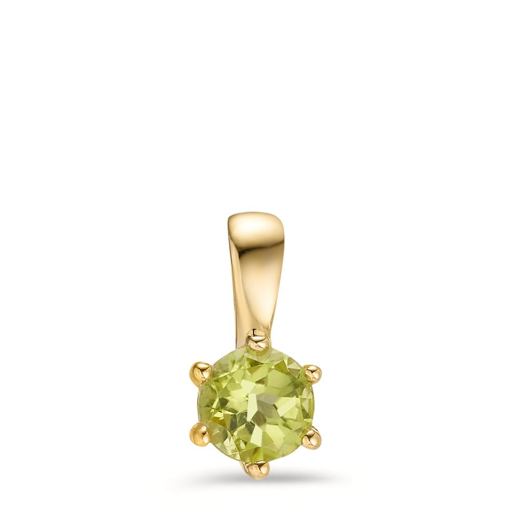 Pendant 9k Yellow Gold Peridot Ø5.5 mm