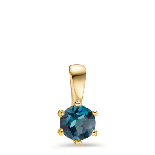 Pendant 9k Yellow Gold London Blue Topaz Ø5.5 mm