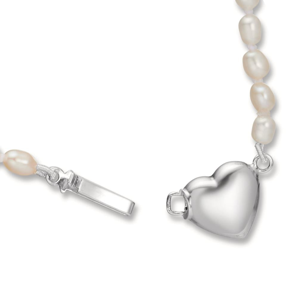 Necklace Silver Freshwater pearl Heart 43 cm