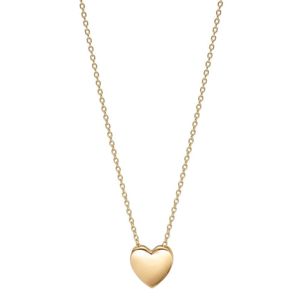 Necklace Silver Yellow Gold plated Heart 42-45 cm