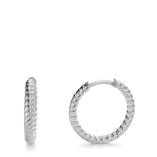 Hinged hoop Silver Rhodium plated