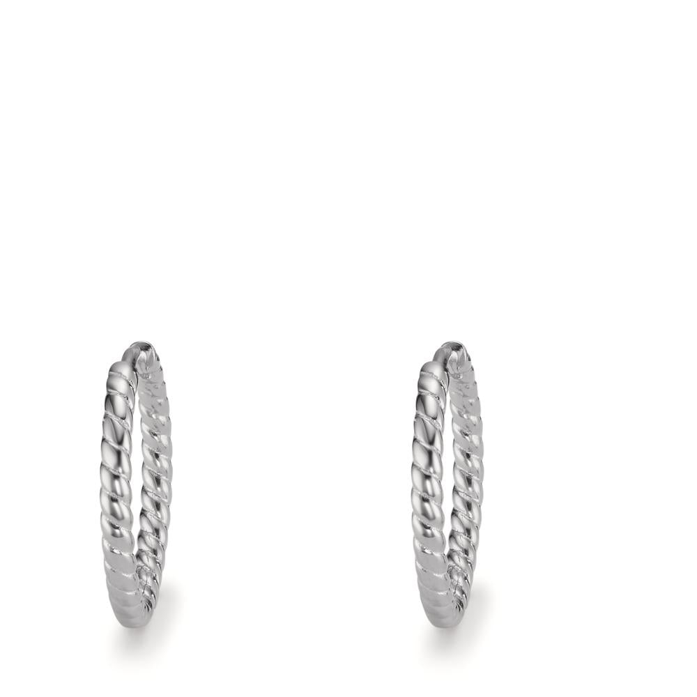 Hinged hoop Silver Rhodium plated