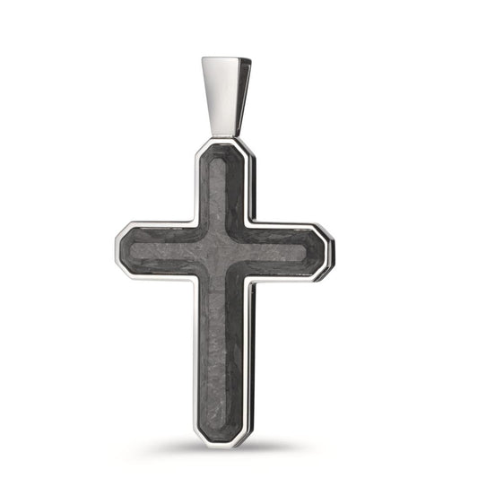 Pendant Stainless steel, Carbon Cross